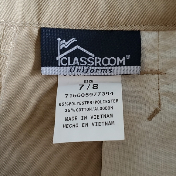 Juniors Khaki School Uniform Pants 7/8 - Picture 5 of 7